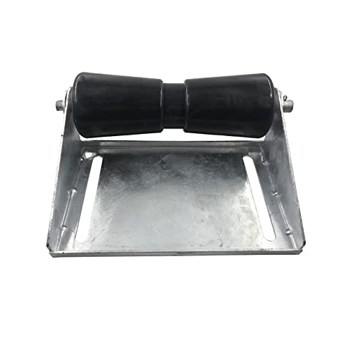 10 Inch Keel Roller Assembly Kit With Roller Shaft And Bracket For Boat Trailer Galvanized Steel Black Rubber #TOP2