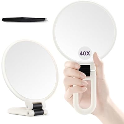 Precision Makeup Handheld Mirror with 40X Magnification