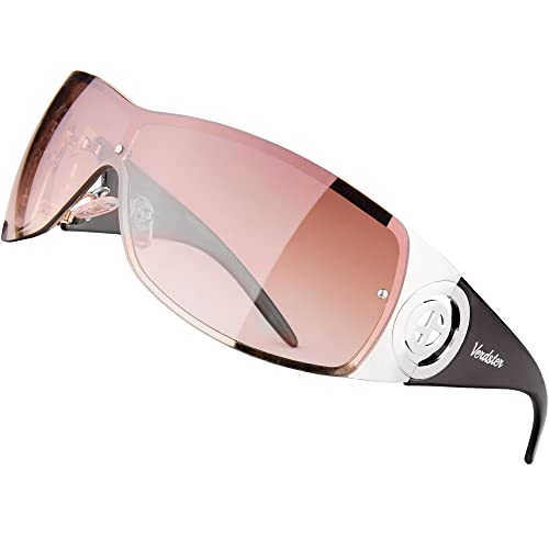Verdster Lunettes de Soleil Oversize pour Femme Tendance Lunettes Soleil Enveloppantes Non Polarisées Large Cosmo