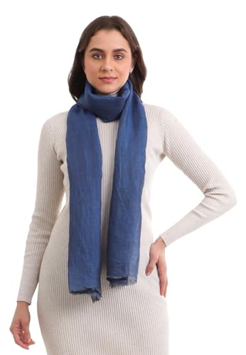 EH 100% Pure Linen Scarf, Stole, two tone color Melange, large, airy, breathable, all weather linen scarf2