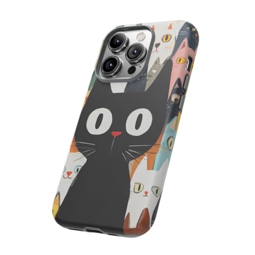 Coque iPhone 14 Pro chat noir rigide mate anti-reflets - 2
