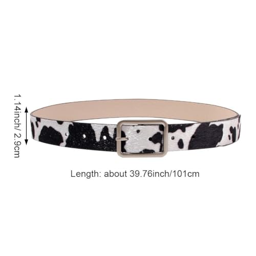 Cow Print Belt Animal Print Belt Leather Waist Strap Womens Dress Accessories for Pants and Dresses Decoration4