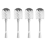 Bottle Brush Replacement Head for OXO Bottle Brush Only, 4 Pack Bottle Brush Refills, Dual Bristle Design for Baby Bottles, Water Bottles, Glasswares
