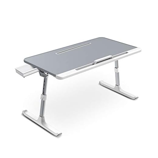 Lap Desk Fits up to 17 inches Laptop Desk Height and Angle Adjustable Laptop Table Foldable Standing Desk for Writing in Sofa and Bed