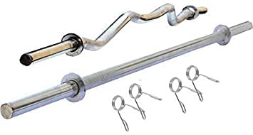 PR Weight Lifting Rod, Gym Rod COMBO (4FT Straight Rod+ 3FT Curl Rod) for Fitness and Exercise-image-14