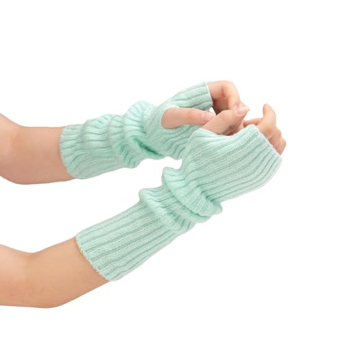 Fashion Arm Warmers Winter Long Fingerless Gloves, Knit Mitten Gloves Arm Sleeves Women With Thumb Hole. Perfect For Jogging, Outdoor, Street, Hiking, Walking And More Indoor Or Outdoor Activities.