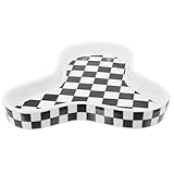 SHINEOFI Keramik Servierplatte Schwarz Weiß Quadratischer Dessertteller aus Robustem Keramikmaterial Multifunktionaler Snack und Kuchenteller für Zuhause Restaurant und Party