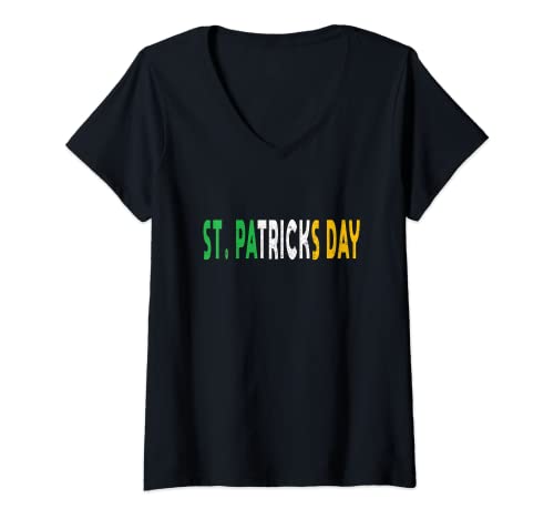 Mujer St Patrick's Day 2023 - Bandera irlandesa verde Camiseta Cuello V