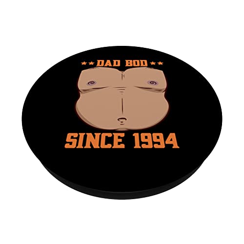 Dad Bod Since 1994 Father's Day Beer Belly PopSockets Swappable PopGrip, Black - Image 2