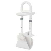 OUUTMEE Badewannengriff für Senioren Höhenverstellbar Einstiegshilfe Badewanne mit einem runden Ringgriff Geeignet für Badewannen mit einer Wandstärke von 4-14 cm, Badewannengriff Ohne Bohren, Weiß