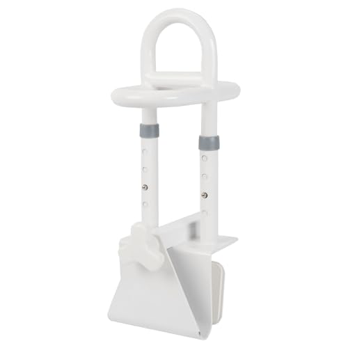 OUUTMEE Badewannengriff für Senioren Höhenverstellbar Einstiegshilfe Badewanne mit einem runden Ringgriff Geeignet für Badewannen mit einer Wandstärke von 4-14 cm, Badewannengriff Ohne Bohren, Weiß