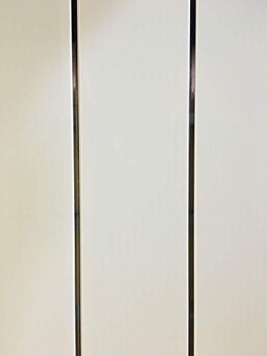 DBS Gloss White Chrome Strip 8mm Wall Panels Bathroom Ceiling Cladding PVC Shower Wet Wall Panels (8 Pack)
