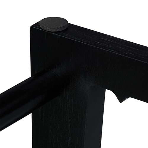 Relaxdays Schallplatten Ständer, Bambus, mit 12 Rillen für 50 LPs, HxBxT: 19,5 x 35 x 17 cm, Vinylständer, schwarz