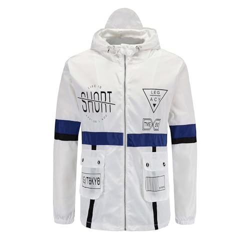 Image of perdontoo Mens Casual Windbreakers Lightweight Drawstring Hooded Jackets
