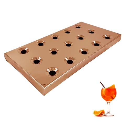 Chabrias Ltd Premium Aluminium Copper Bar Drip Tray 42.2cm – Rust-Resistant Spill Tray with Durable Copper Lacquer Finish, Heavy-Duty Spill Catcher for Home Bars, Coffee Shops, Pubs & Restaurants