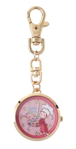 Fieldwork(フィールドワーク) 懐中時計 レディース アナログ おさるのジョージ curious george 日本製ムーブメント フック 簡単 装着 キーチェンウォッチ バッグチャーム ピンク ノーマルKCウォッチ GG002-4
