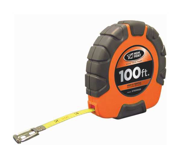 100 ft Engineer's Tape Measure, 3/8 in Blade
