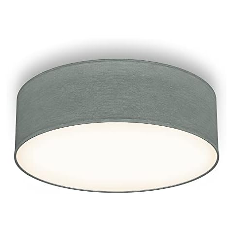 B.K.Licht - Lámpara de techo Pantalla Textil Gris Cover