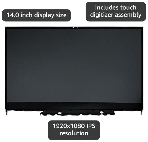 Image of Replacement for Dell Inspiron 14 7415 2-in-1 P147G P147G001 14.0 inches FullHD 1920x1080 IPS LED LCD Display Touch Screen Digitizer Assembly Bezel with Touch Control Board (40Pin Connector)