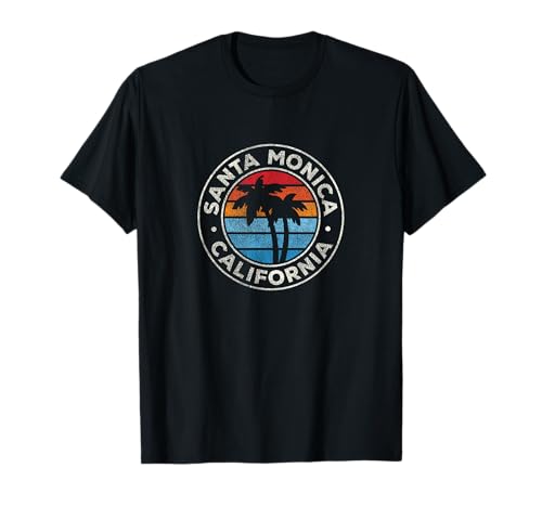 Santa Mónica California CA Vintage Graphic Retro 70s Camiseta