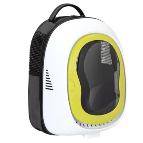 【Biizhe】 ペットキャリーバッグ 猫キャリーバッグ 宇宙船カプセル型 リュックサックタイプ 広々とした空間を備え 犬 猫 小型犬用に適し 暗い 透明なウィンドウ付き 紫外線対策型 顔出し可能 通気性良好 大容量で耐久性 安全性が高く 10kg 耐荷重