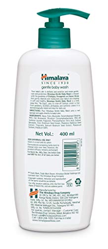 Image of Himalaya Gentle Baby Wash 400ml | No tears formula |with chickpea and Green gram| Cleansing baby's gentle skin (Pack of 2)