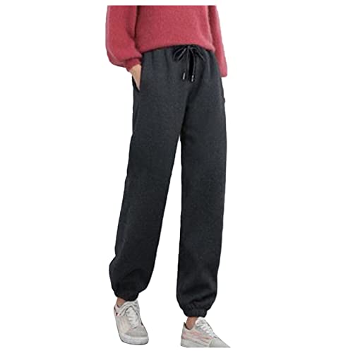 Pantalones de chándal para mujer con acolchado de invierno: pantalones de exterior para mujer, pantalones de entrenamiento largos de forro polar cálidos, pantalones térmicos para niñas, pantalones