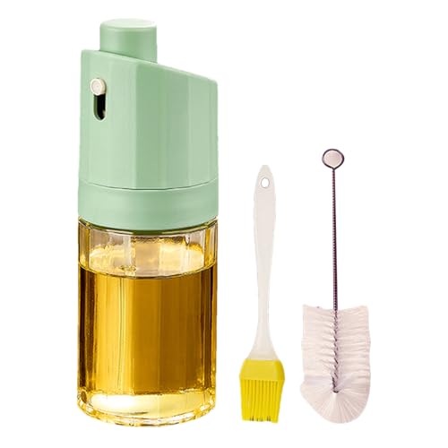 FxaumsGxuk Pulverizador de aceite comestible, 230 ml, a prueba de fugas, botella de spray transparente con cepillo, botella dispensadora de aceite de oliva | para vinagre, asar, asar, barbacoa