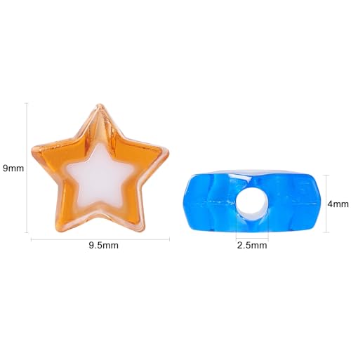 UR URLIFEHALL 300 Pcs 12 Colours Acrylic Star Beads Five Pointed Star Shaped Loose Beads for DIY Jewellery Making Crafts Home Gift Decor - Image 2