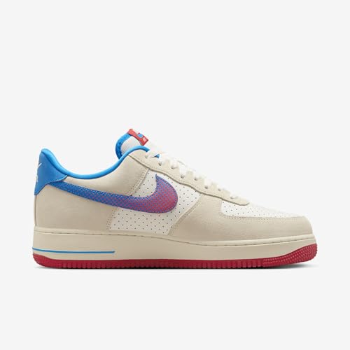 Nike Air Force 1 '07 LV8 Men's Shoes (HQ3618-113, Coconut Milk/Sail/University Red/Photo Blue) Size 133