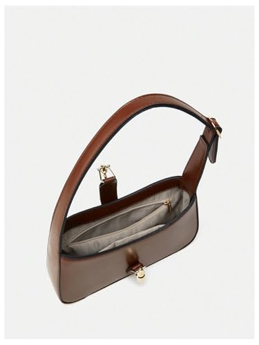 Milumia Women's Buckle Decor Hobo Handbags Top Handle Faux Leather Shoulder Bags4