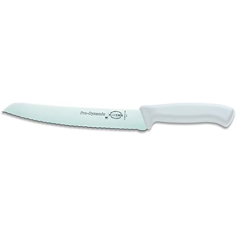 Dick Brotmesser mit Wellenschliff 21 cm - Griff- weiß - Messer für Brot, Weißbrot, Obst und Gemüse Cover