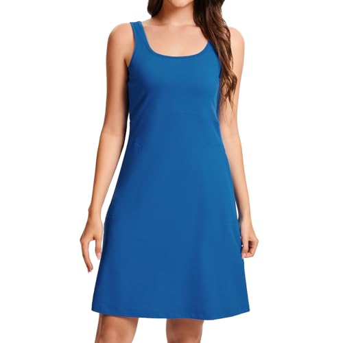 Image of Women's UPF 50+ Tank Dress A-Line with Pockets Breathable Quick Dry Sun Protection for Hiking Camping Beach Outdoor