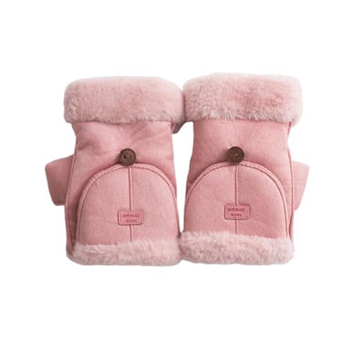 Fingerless Gloves for Winter Flip Top Mittens with Thermal Lining Convertible Women's Cold Weather Gloves-