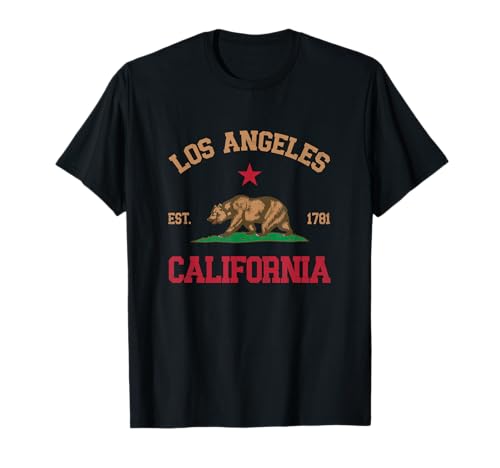 Los Angeles, California CA Designs Unisex-Adults T-Shirt, Black, Small, Short Sleeve