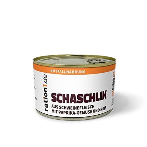 ration1 Schaschlik, 1x 400 g, Probiergröße Fertiggericht in der Dose, lange haltbar Cover