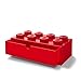 Room Copenhagen Lego Storage Brick 8 Desk Drawer, 8-Stud Stackable Tabletop Storage Box, 12.4 x 6.2 x 4.4 in, Bright Red
