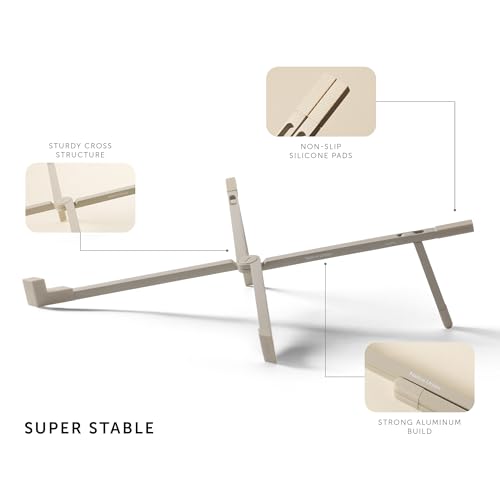 Image of Native Union Fold Laptop Stand - Ultra-Slim Foldable & Portable Laptop Stand - Ergonomic & Optimized Viewing Angle - for 13 to 16 Inch MacBooks & Laptops, 10 to 16 Inch iPads & Tablets (Sandstone)