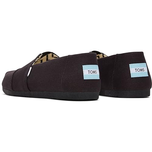 Image of TOMS Men's Alpargata Loafer Flat, Black /Black Recycled Cotton Canvas, 9