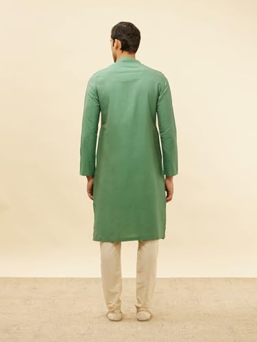 Manyavar Men Blended Viscose Solid Kurta Pyjama Set3