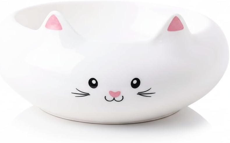 Cat Bowls, Cat Food Bowl, Ceramic Cute Kitten Bowls for Food and Water 7.1oz, Small Dog Feeding Dish for Whisker Fatigue Friendly, Personal Design Home Decor Bowl, Multi-Use