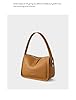 Sac à bandoulière simple en cuir véritable pour femme - Sac à bandoulière en cuir souple pleine fleur avec large sangle, marron #4