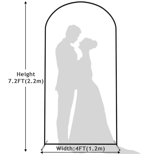 Image of Wokceer 7.2FT Arch Backdrop Stand Gold Metal Wedding Arch Backdrop Stand | Metal Backdrop Arch Stand Balloon Arch for Wedding Ceremony Birthday Party Bridal Baby Shower Photo Booth Backgound Decor