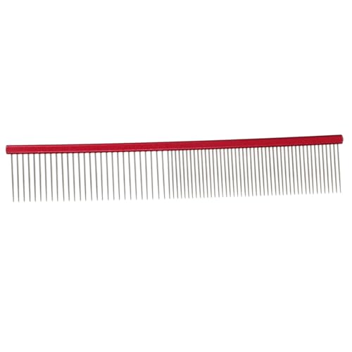Mikikit Pet Comb Comb Pet Deshedding Brush Grooming Tool for Dogs Gentle Dog Brush Stainless Steel Red