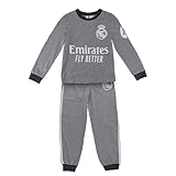 CERDÁ LIFE'S LITTLE MOMENTS Pijama Largo Single Jersey Real Madrid para Niños – Conjunto Oficial de Dormir Infantil Juego, Gray, 14 años (2 Piezas)