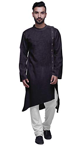Atasi Long Sleeve Mens Kurta Solid Satin Slub Mens Long Kurta Shirt2