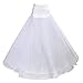 Produktbild TUKA Reifrock Unterrock Elastisch 1 Ring mit Spitze, One-Size für Gr. 32 bis Gr. 42, Petticoat Vintage Retro Crinoline für Ballkleid Wedding Kleid Brautkleid Abendkleid, Weiß, TKB0019 White
