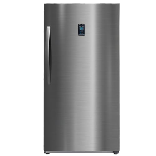 Upright Freezer, 17 Cu.Ft. Frost Free Stand Up Freezer, Convertible Fridge/Freezer, Energy-saving & LED Light, for Garage, Kitchen, Home, Office, Basement, Smudge-Proof Stainless Steel