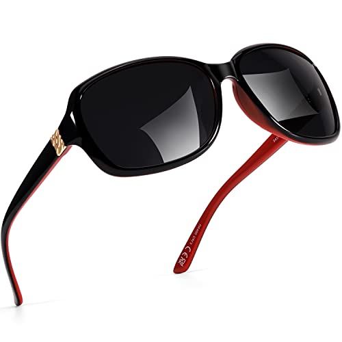 Image of SIPHEW Polarized Sunglasses for Women | Vintage Square Sunglasses w UV400 Protection | Womens Wraparound Shade