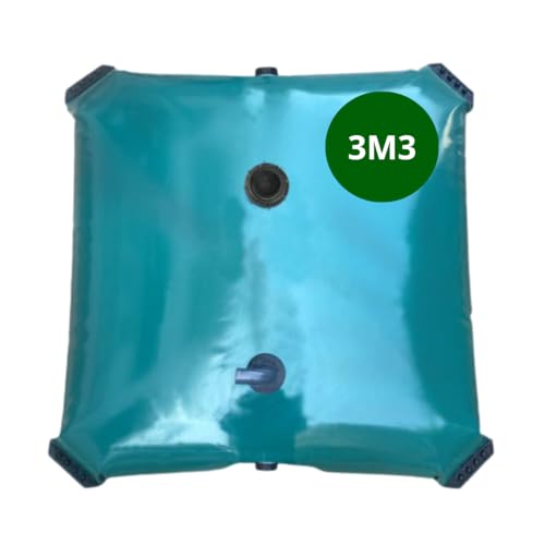 Citerne Souple/Récupérateur Eau de Pluie/Bâche Souple en PVC/traitée Anti UV/Autoportante (3m3 / 3 000L)